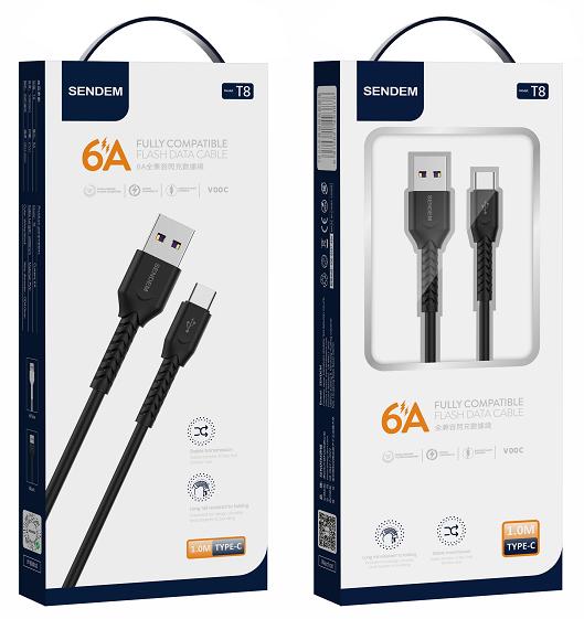 T8 upgraded -Type-C- 1M 6A fully compatible fast charging cable