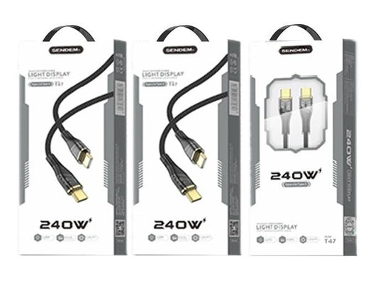 T47 C to C 240W Perspective gold series fast charging cable With EM chip