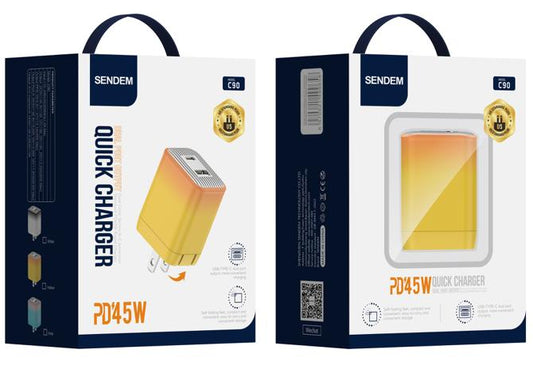 شاحن سريع C90 US PLUG PD45W+QC3.0
