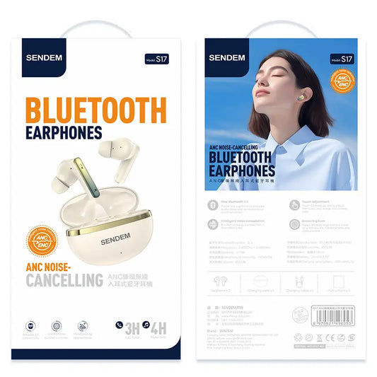 S17 ANC noise-cancelling wireless in ear bluetooth headset