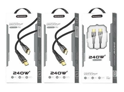 T47 C to C 240W Perspective gold series fast charging cable With EM chip