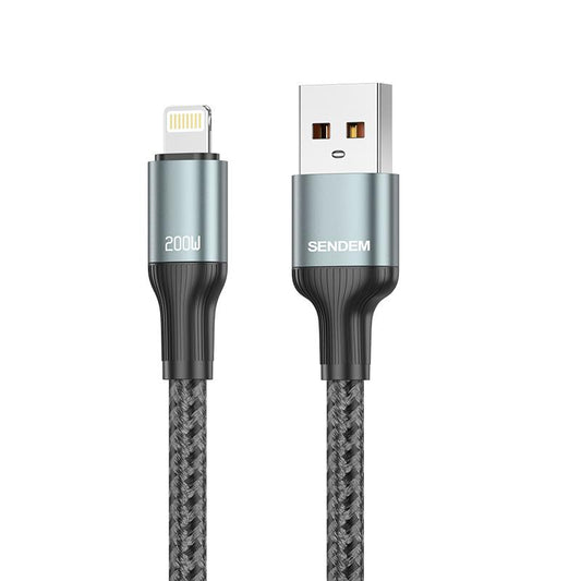 كابل شحن سريع مضفر M52-lightning- بقوة 200 واط وبطول 1 متر