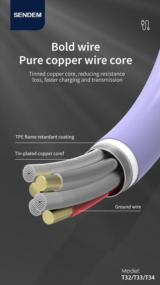 T32 Real silicone fast charging cable