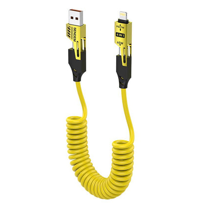 M87 1.5M- 4 in 1 - PD27W+65W Spring retractable fast charging cable