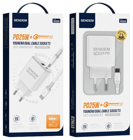 شاحن كامل مع كابل - سريع الشحن 25 وات - OG89 