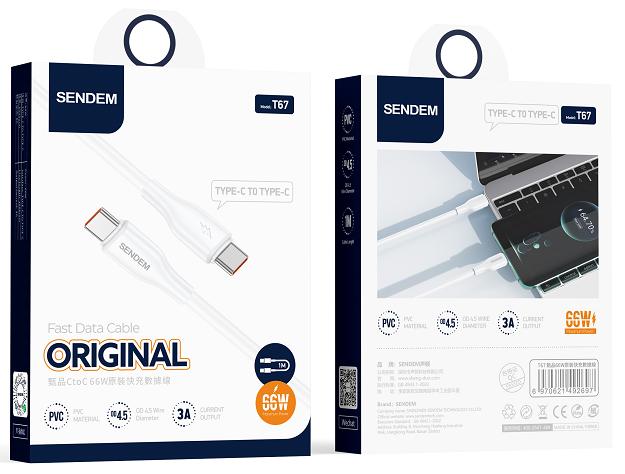 كابل شحن سريع أصلي T67 -C إلى C- 66 واط 