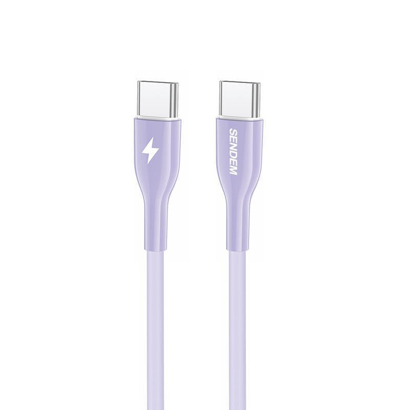 كابل شحن سريع T34 -C إلى C- من السيليكون الحقيقي بقوة 66 وات