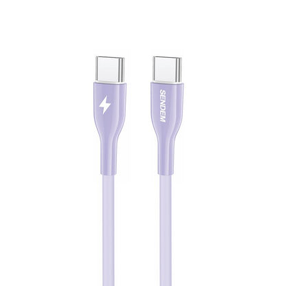 كابل شحن سريع T34 -C إلى C- من السيليكون الحقيقي بقوة 66 وات