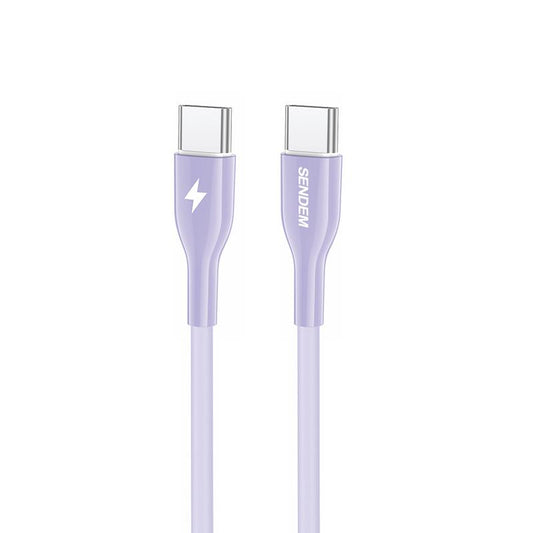 كابل شحن سريع T34 -C إلى C- من السيليكون الحقيقي بقوة 66 وات