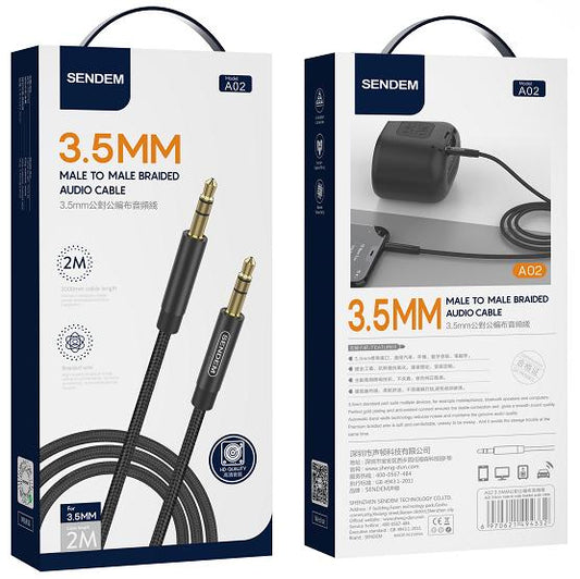 A02 3.5mm plug to 3.5mm plug aux cable 2 meter