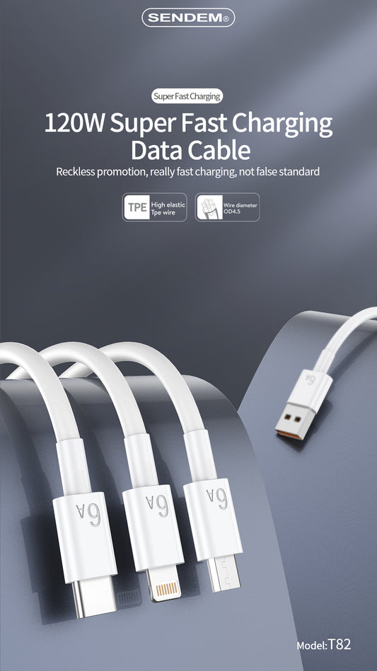 120W super fast charging data cable