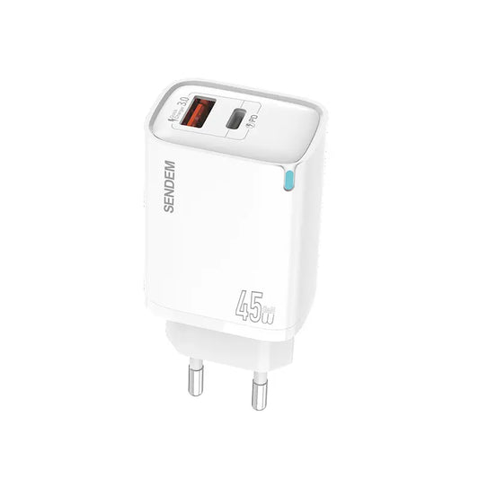 OG63 light display series USB+Type C ports EU plug PD45W GaN charger